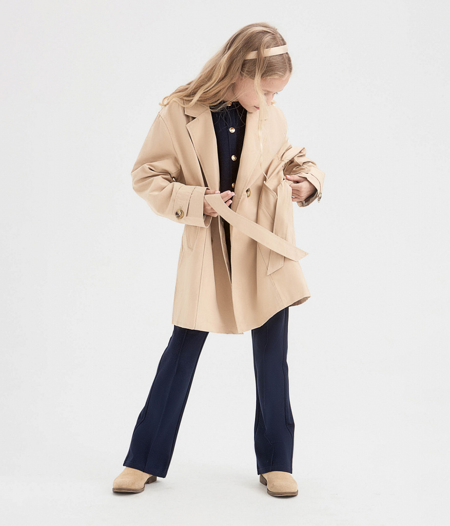 GIRLS Trench coat/Пальто детское/SS24TKG015 бежевый