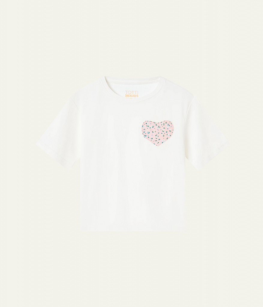 GIRLS Heart pocket tee SS/ Футболка детская к.р./SS24TKG035 белый