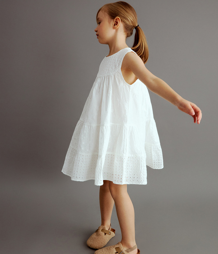 GIRLS Dress/ Платье детское/SS24TKG002 белый
