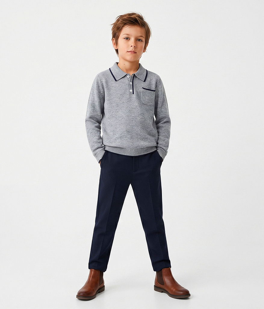BOYS Jumper knitted/Джемпер детский/AW23TKB031 серый