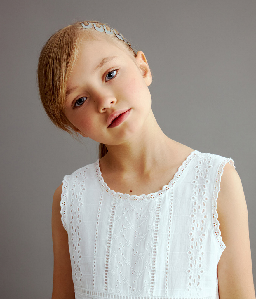 GIRLS embroidery dungaree/ Комбинезон детский/SS24TKG024 белый