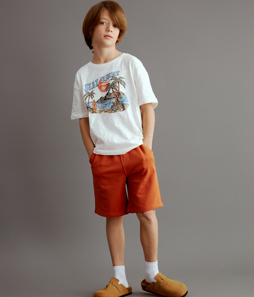 BOYS Shorts sweat/ Шорты детские/SS24TKB020 терракотовый